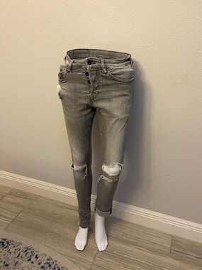 H&M Light Grey Ripped Skinny Jeans - Men